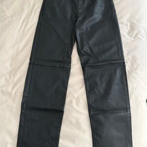 Black Faux Leather Pants